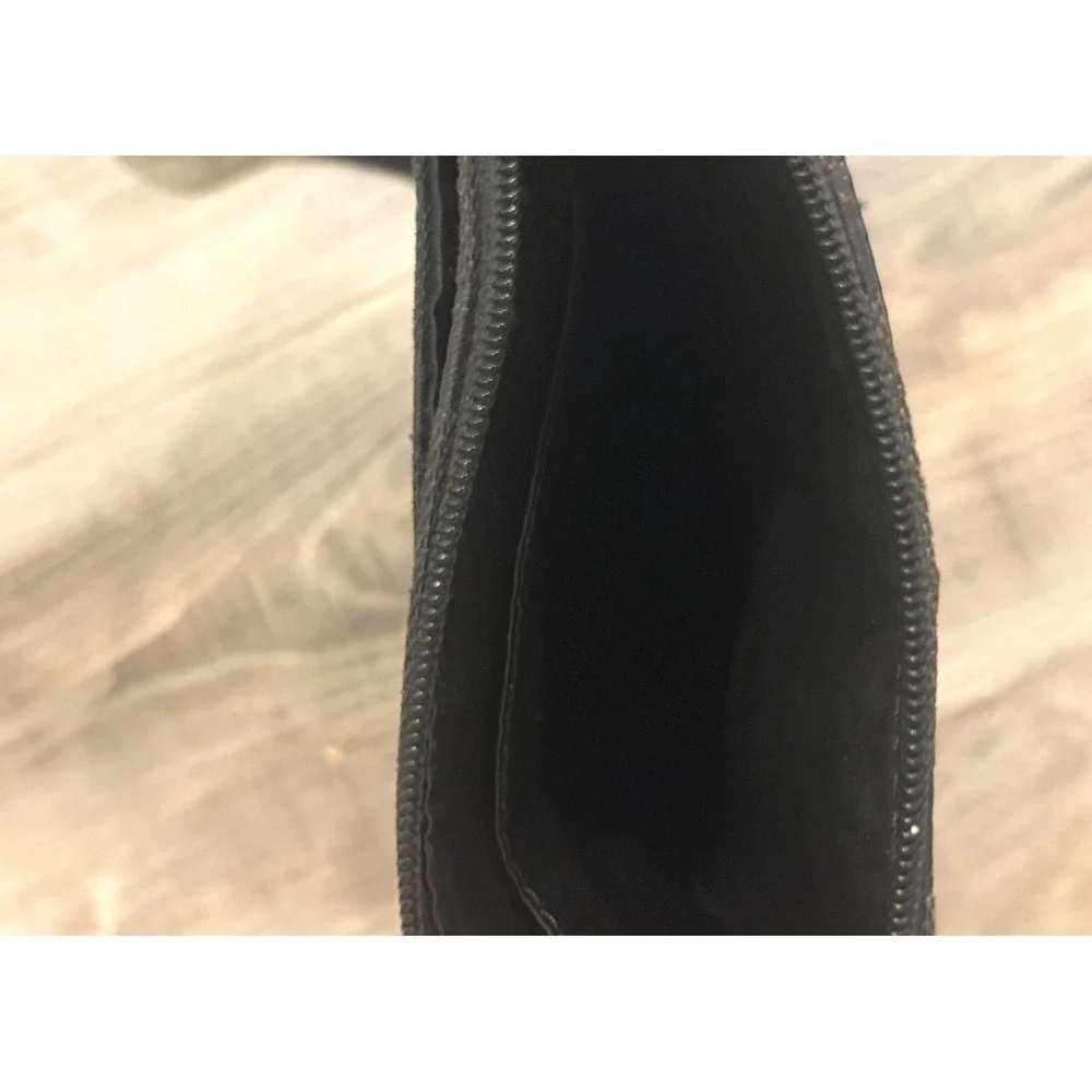 Vintage Coach Signature Stripe Crossbody Bag Black Brown